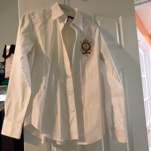 White Ralph Lauren University Button Up